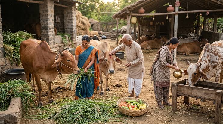 Gau Seva initiative at a shelter